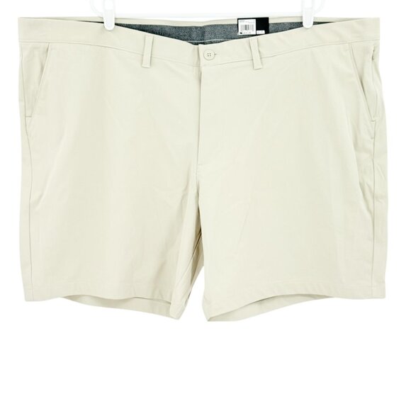 FLX Men's 4-Way Stretch Premium Beige Shorts Big Tall Size 54 Inseam 8" NWT - Picture 1 of 10